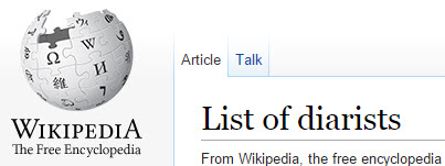 wikipedia diaries